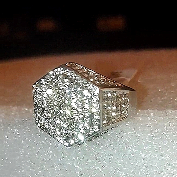 Unisex sterling silver ring size men's 8 - Picture 3 of 4